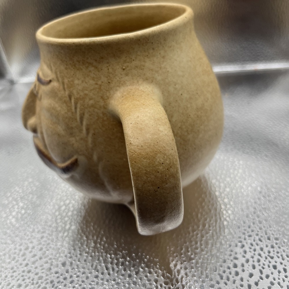 POTTERY CRAFT USA Cup Mustache Man Large Face Mug 1970's - Picture 7 of 16